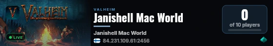 Janishell Mac World live status badge