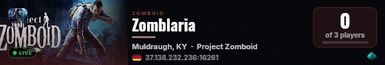 Zomblaria live status badge