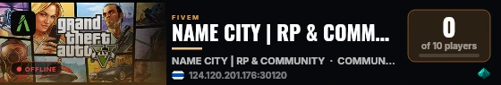 NAME CITY | RP & COMMUNITY live status badge