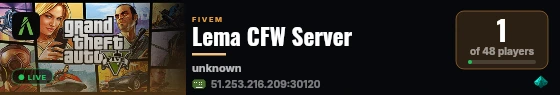 Lema CFW Server live status badge