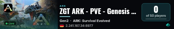 ZGT ARK - PVE - Genesis II (EU) - (v361.7) live status badge