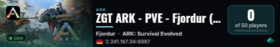 ZGT ARK - PVE - Fjordur (EU) - (v361.7) live status badge