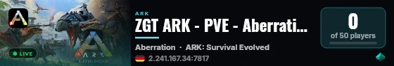 ZGT ARK - PVE - Aberration (EU) - (v361.7) live status badge