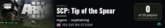 SCP: Tip of the Spear live status badge