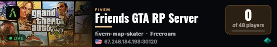 Friends GTA RP Server live status badge
