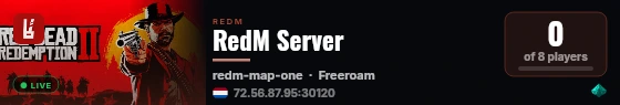 RedM Server live status badge