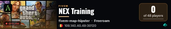 NEX Training live status badge