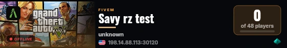 Savy rz test live status badge