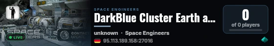 DarkBlue Cluster Earth and Moon live status badge