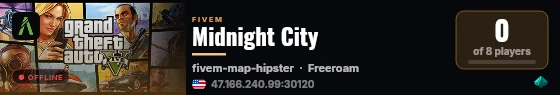 Midnight City live status badge