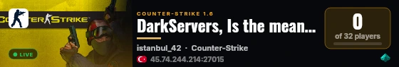 Half-Life live status badge