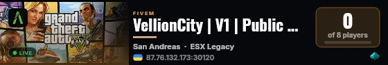 VellionCity | V1 | Public RolePlay live status badge