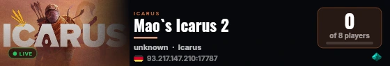 Mao`s Icarus 2 live status badge