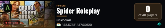 Spider Roleplay live status badge
