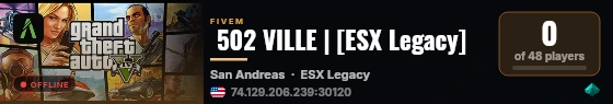  502 VILLE | [ESX Legacy] live status badge