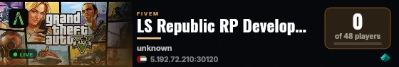 LS Republic RP Development live status badge
