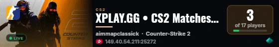 XPLAY.GG • CS2 Matches #357 live status badge