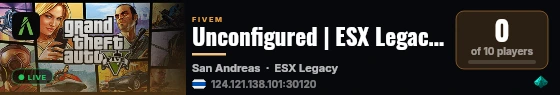 Unconfigured | ESX Legacy Server live status badge