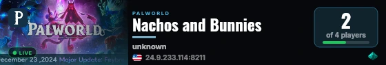 Nachos and Bunnies live status badge