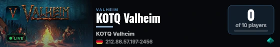KOTQ Valheim live status badge