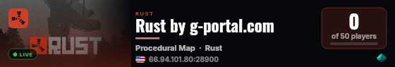 Rust by g-portal.com live status badge