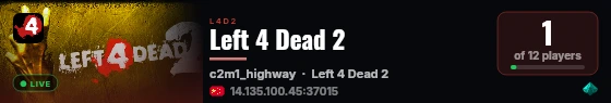 Left 4 Dead 2 live status badge