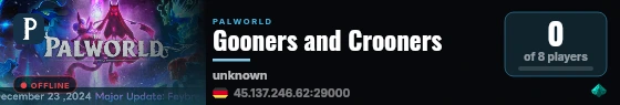 Gooners and Crooners live status badge