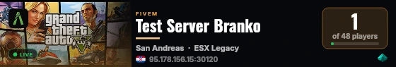 Test Server Branko live status badge