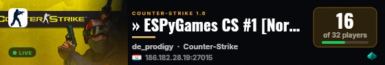 » ESPyGames CS #1 [Normal] | esports.com.py live status badge