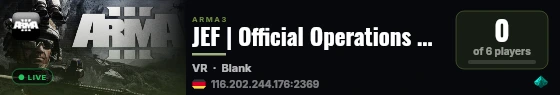 JEF | Official Operations Server live status badge