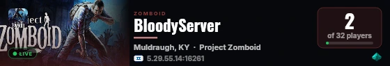 BloodyServer live status badge