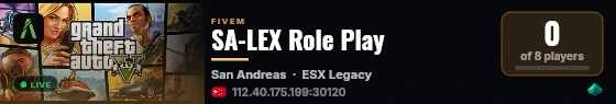SA-LEX Role Play live status badge