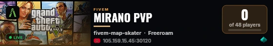 [FiveM Basic Server] MIRANO PVP live status badge