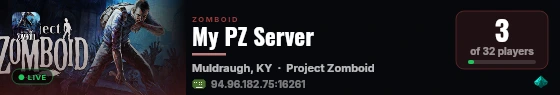 My PZ Server live status badge
