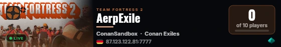 AerpExile live status badge