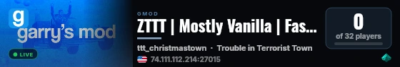 ZTTT | Mostly Vanilla | FastD | 1-Hit Knife | Prop Grenade live status badge