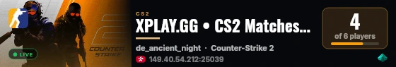 XPLAY.GG • CS2 Matches #721 live status badge
