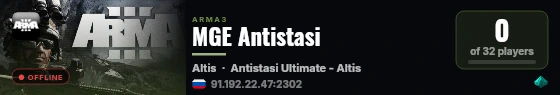 MGE Antistasi live status badge