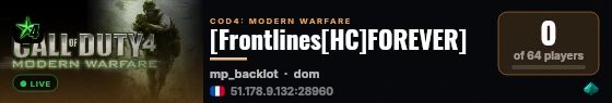 COD4 Server live status badge