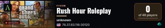 Rush Hour Roleplay live status badge