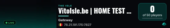 VitoIsle.be | HOME TEST 01 | Play2W live status badge