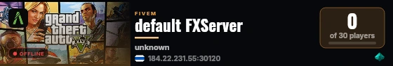 default FXServer live status badge