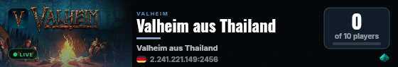 Valheim aus Thailand live status badge