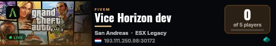 Vice Horizon dev live status badge