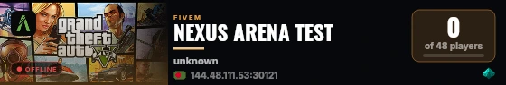 NEXUS ARENA TEST live status badge