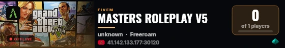 MASTERS ROLEPLAY V5 live status badge