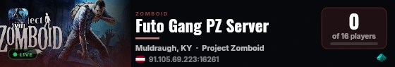 Futo Gang PZ Server live status badge