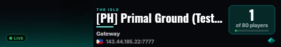 [PH] Primal Ground (Test Server) live status badge