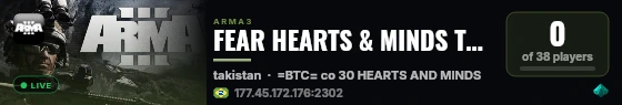 FEAR HEARTS & MINDS TAKISTAN live status badge