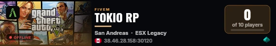 TOKIO RP live status badge